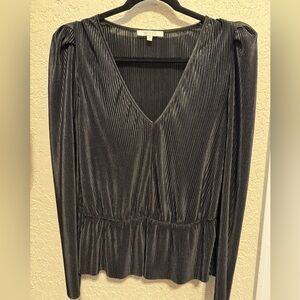 WAYF Black Pleated Top